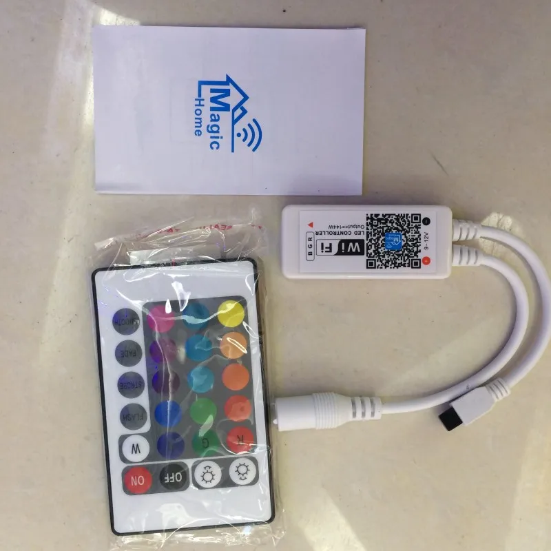 Mini Wifi LED RGB / RGBW Controller DC9-12V with 24 Key IR Remote Controler for 5050 Strip light Free shipping | Лампы и освещение