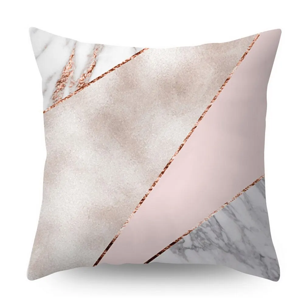 Чехол для подушки из розового золота с геометрическим ананасом, блестящая полиэфирная декоративная подушка для дивана, чехол для подушки, домашний декор 45x45 см - Цвет: style 8