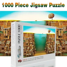 Мультфильм фантазия пейзажи деревянные головоломки 520/1000/1500 шт. пазл взрослых детей развивающие игрушки