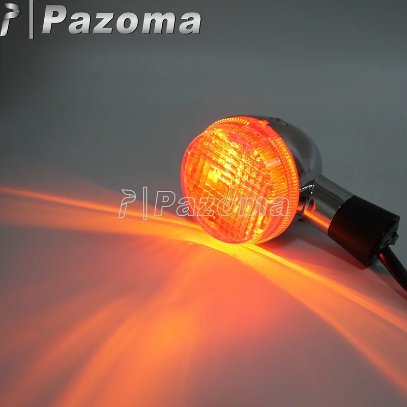 Мотоцикл Pazoma E13 Хромированная передняя Поворотная сигнальная лампа мигалка Янтарный светильник для Honda Shadow 400 750 VT750 04-07