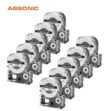 Absonic 10 шт. 12 мм* 8 м SS12KW LC-4WBN9 LK-4WBN LC-4WBN черный на белом лента для EPSON кДж LW-300 LW-400 LW-500 LW-600P этикетировщик