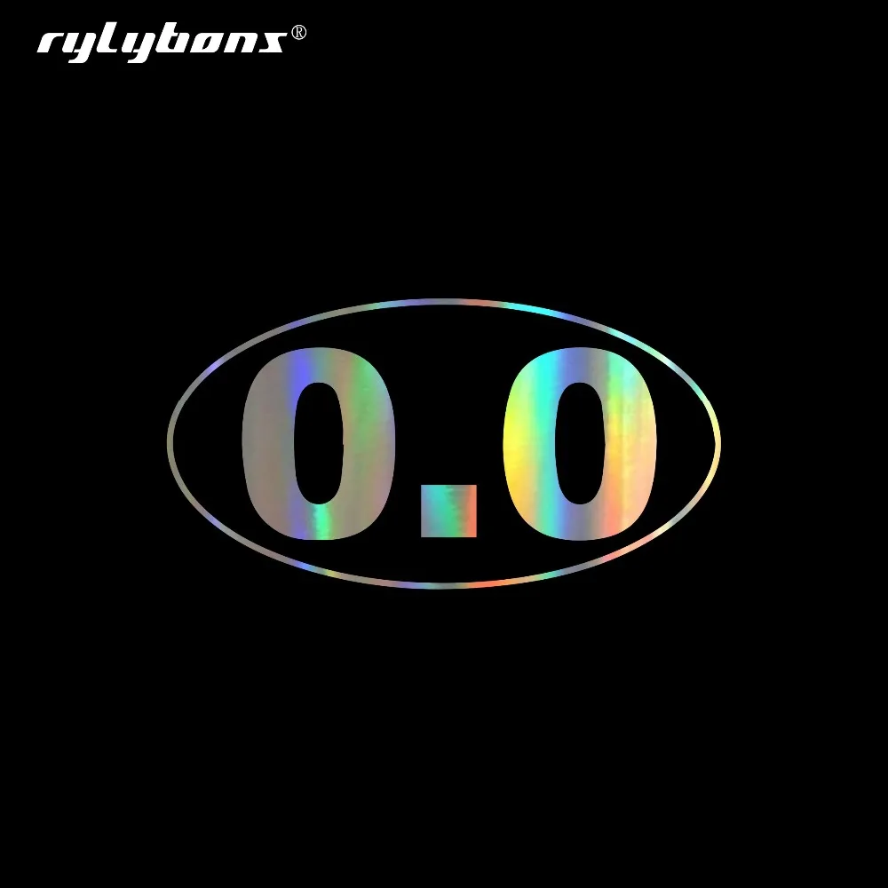 

Rylybons DIY 12.7CM*6.7CM Cute Funny 0.0 Marathon Oval Reflective Sticker Vinyl Car Stickers and Decals Auto Car Accessories