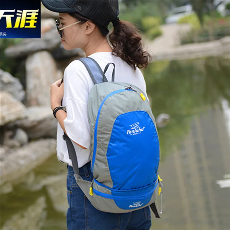 TANLUHU 637 Nylon Sports Bag Folding Backpack Outdoor Climbing Hiking Running Bag Unisex Waist Pack