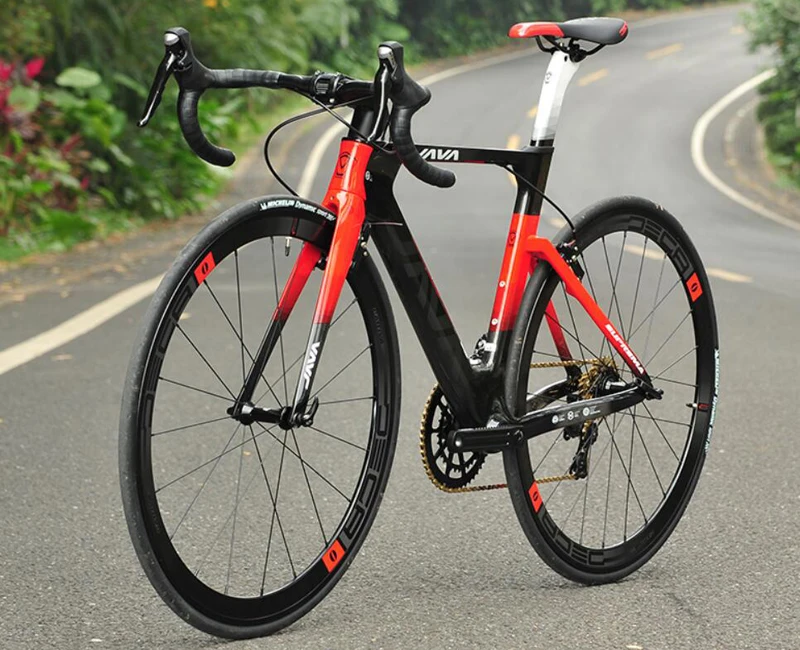 Discount JAVA Road Bicycle Bike 22 Speed Carbon Road Bike 700C Road Bike For 105 5800 Component System 12