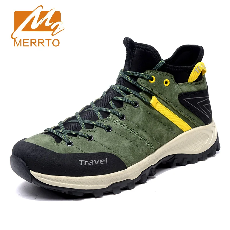 

2018 Merrto Mens Hiking Shoes Breathable Outdoor Sports Shoes Non-slip Climbing Shoes Gray Blue For Men Free Shipping MT18688