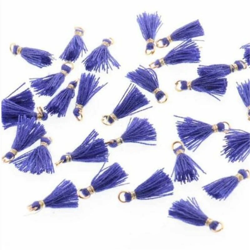 Royal blue -100 100 шт 1 см мини-кисточка Подвеска для рукоделия ручной работы одежда/серьги/ювелирные изделия аксессуары ремесла - Цвет: Royal blue -100