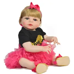 Уникальный 57 см силиконовые для новорожденных, для девочек Полное Силиконовое боди реалистичные куклы-реборн детский приятель детские