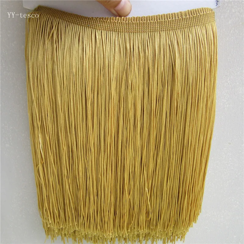 

10 Yards 25CM Local gold Fringe Trim Tassel Lace Fringe Trimming For Diy Latin Dress Stage Clothes Accessories Lace Ribbon