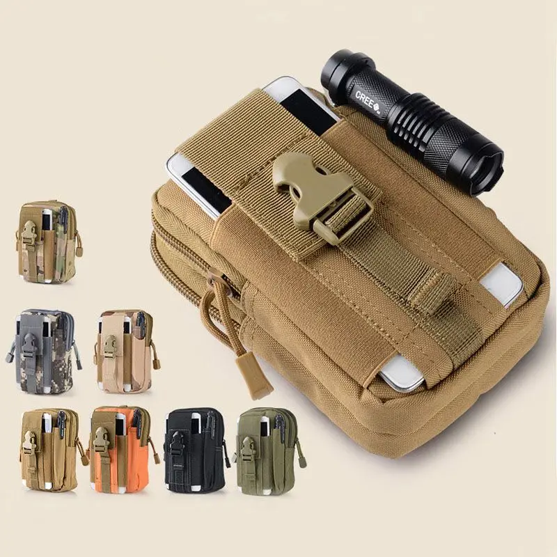 

Outdoor Camo Travel Organizer Case Pouch Bags Tactical Molle Belt Waist Pack Bag Military Waist Fanny Pack Phone Pocket