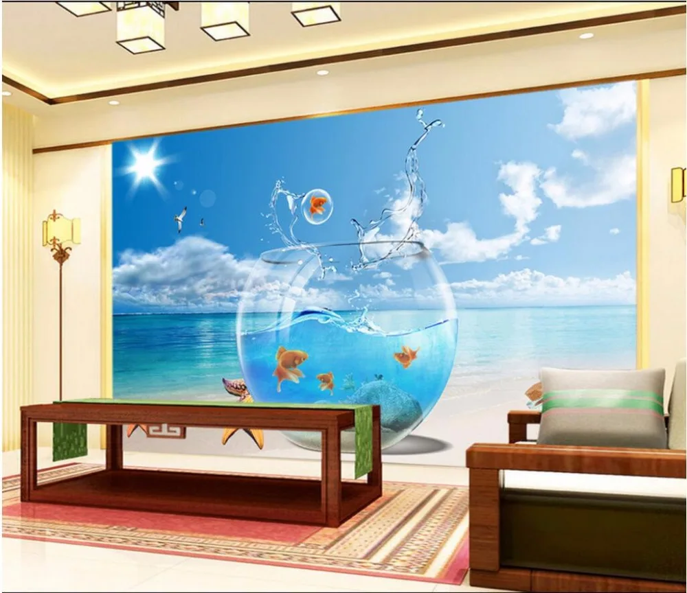Benutzerdefinierte Mural 3d Wallpaper Meer Aquarium Dekoration Malerei 3d Wandbilder Wallpaper Fur Wohnzimmer Wande 3 D Wallpaper Band Wallpaper Laptopwallpapers For Wall Decor Aliexpress
