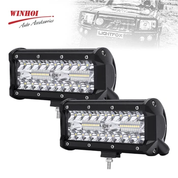 

LED Car Work Light Bar 7inch 120W Universal Spot Flood Combo Worklight 6500K 12V 40LED 3030SMD Waterproof Offroad Driving Light