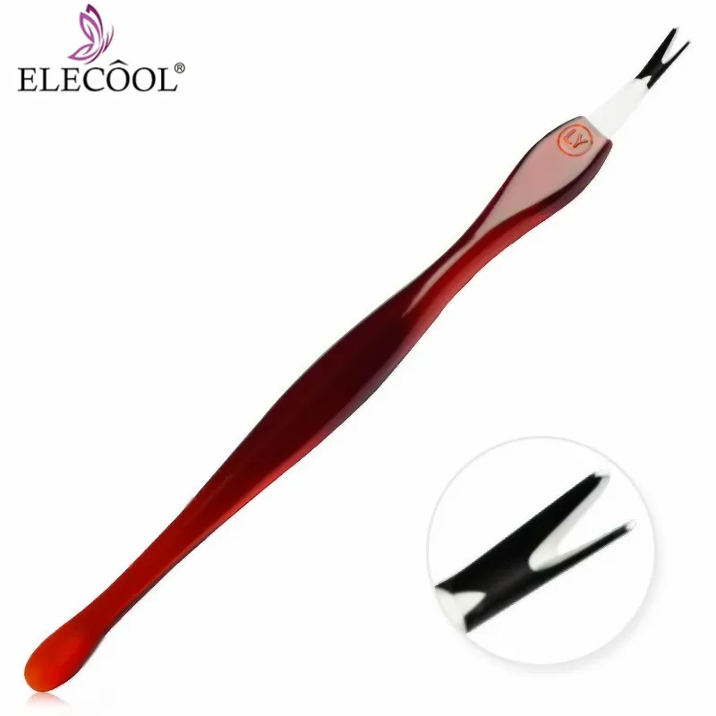 

ELECOOL 1pc Stainless Steel Cuticle Remover Nail Art Cuticle Pusher Fork Manicure Tools for the cuticle Nails Cuticle Removal