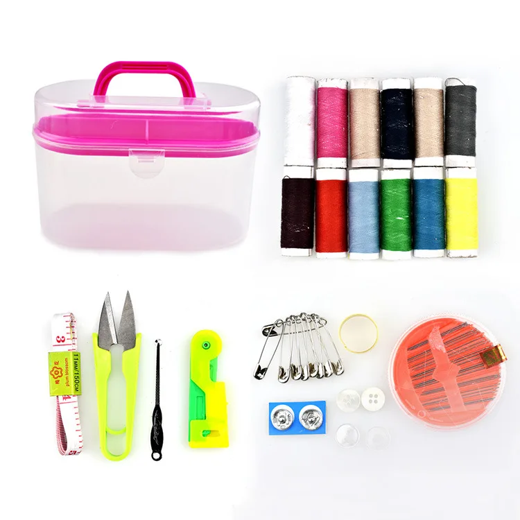 

Nova Travel Sewing Kit With Needles Measure Scissor Thimble Threads DIY Home Tool Sewing Accessories Set in Plastic Box