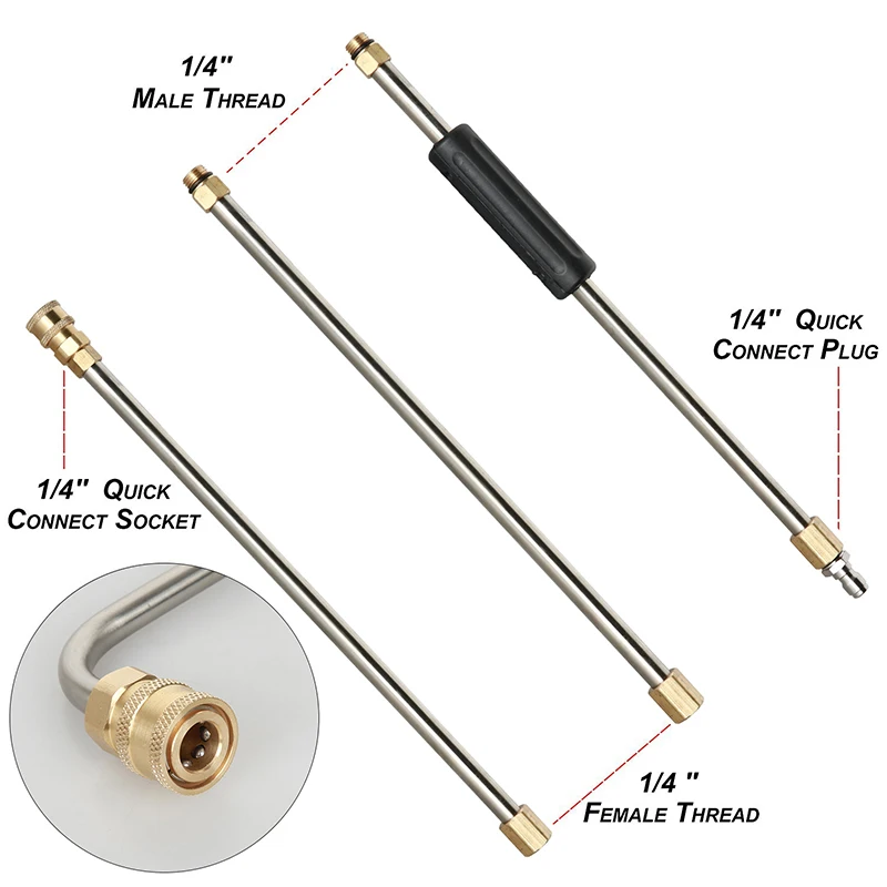 Качественная мойка высокого давления, запасная насадка, мощная моющая насадка, 1/4 дюймов, быстрое подключение 4000 фунтов/кв. дюйм, 7,8 футов, 9,1 футов