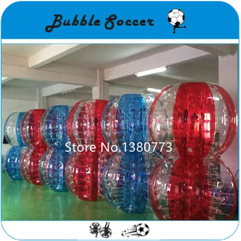 6 шт.+ 1 насос, 1,0 мм ТПУ 1,2 м диаметр Зорб мяч для детей, бампер мяч, пузырь футбол в продаже - Цвет: 3red 3blue b