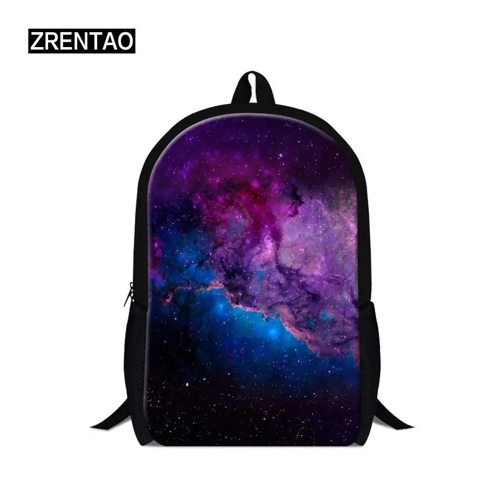 

Children Gifts School Backpack Bag 16 Inch Galaxy Universe Print Personalized Schoolbag Satchel Big Shoulder Bookbag Blue Black