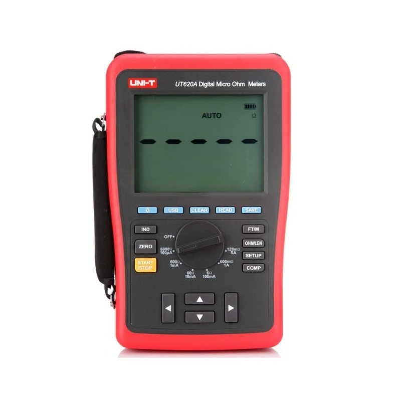

UNI-T UT620A Digital Micro Ohm Meter; Manual Range DC Low Resistance Tester, Data Storage/USB Data Transfer/Data Hold