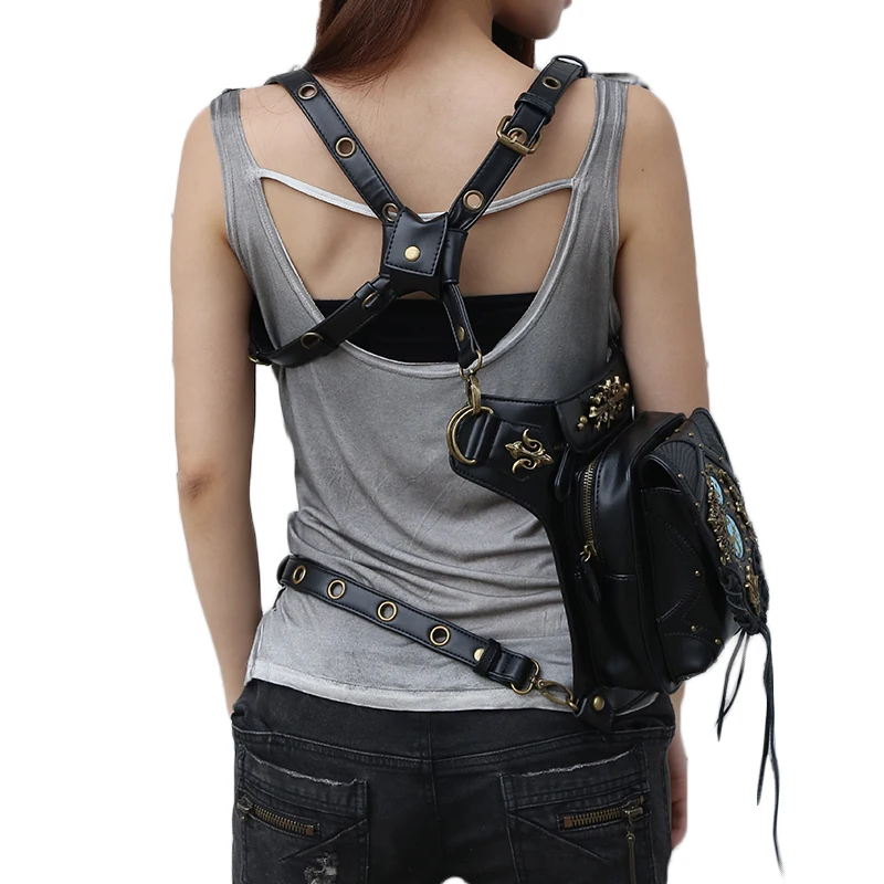Norbinus Steampunk Women Shoulder Bags PU Leather Waist Packs ...