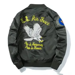 2018 Для мужчин Militar Ma1 Курточка бомбер пилот Орел Вышивка Мода Бейсбол куртка Японии осень мужской мотоцикл ветровка пальто