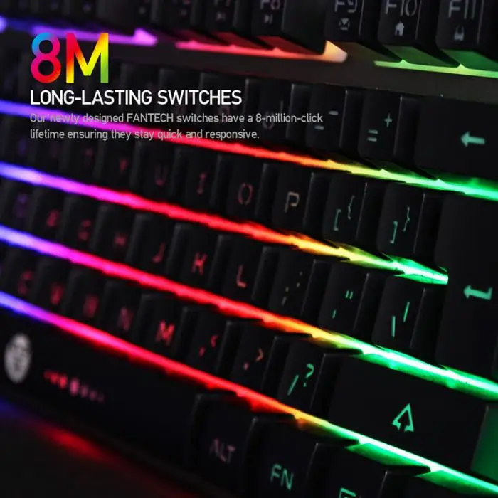 Эргономичная плавающая мембранная игровая клавиатура Проводная водостойкая RGB подсветка для игровой ПК JLRL88
