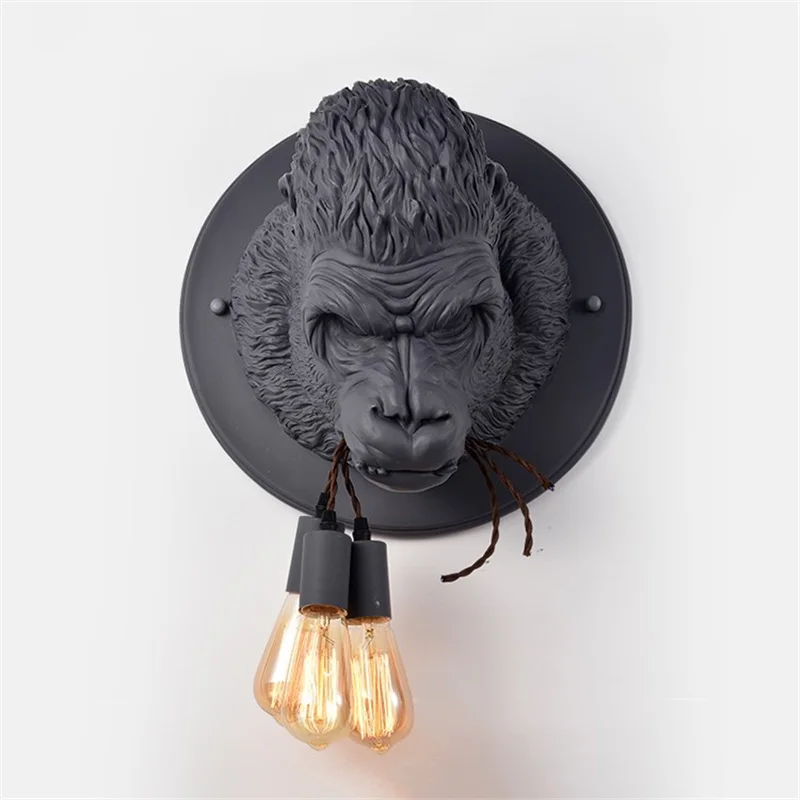  Nordic Resin Gorilla Wall Lamps Modern Simple Ape Wall Light Fixtures for Home Decor Loft Industria - 33033140854
