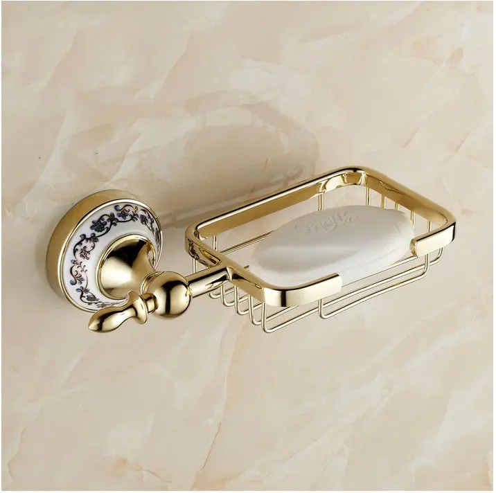 Beelee BA8609G Soap Case Soap Dishes Wall Mounted Golden Soap Holder