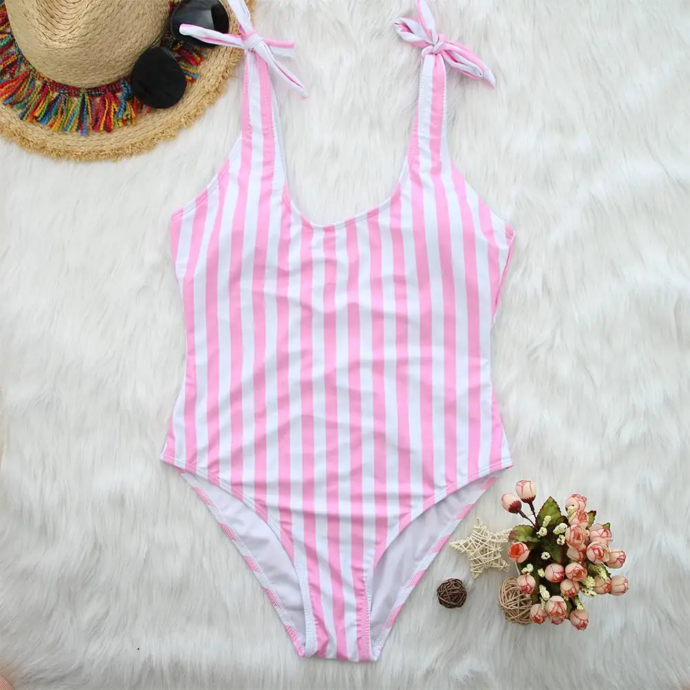 

HobbyLane Women One-piece Sexy Multicolor Striped Bikini