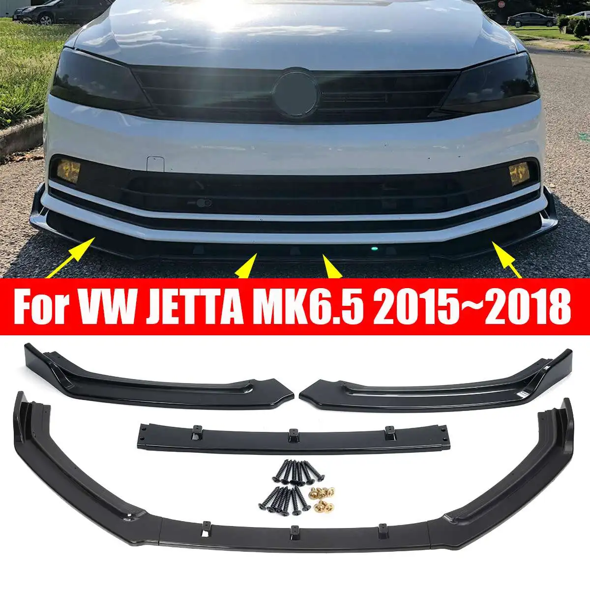 3 шт./компл. автомобиль протектор переднего бампера полоса для установки губы автомобиля Стикеры тела комплект спойлер на бампер для VW JETTA MK6.5