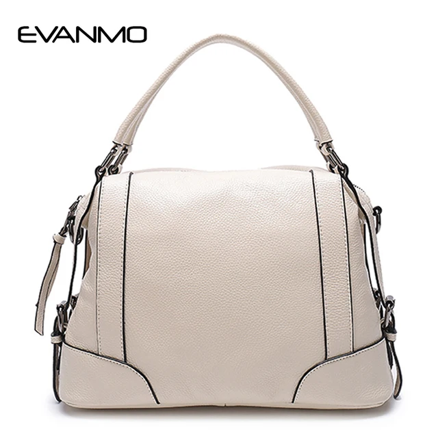 Cheap Cow Genuine Leather Women's Handbags Tote First Layer for Female Double Handle Messenger Bags Bowling Shoulder Bags