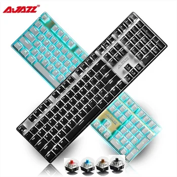 

Ajazz AK33i 108 Key USB Wired Backlit Mechanical Office/Gaming Keyboard Black,Blue ,Brown,Red Axis White /Blue Backlight