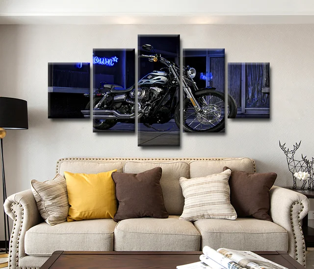 5modules Canvas Art Posters HD Pictures Harley Davidson Printed On For The Modern Home Decor 5modules Canvas Art Posters HD Pictures Harley Davidson Printed On For The Modern Home Decor