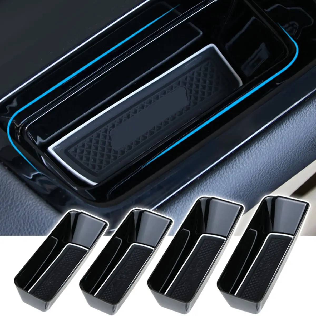 Chrome Accessories Rear Row Armrest Cup Holder Cover Trim For Ford F150 2015-18