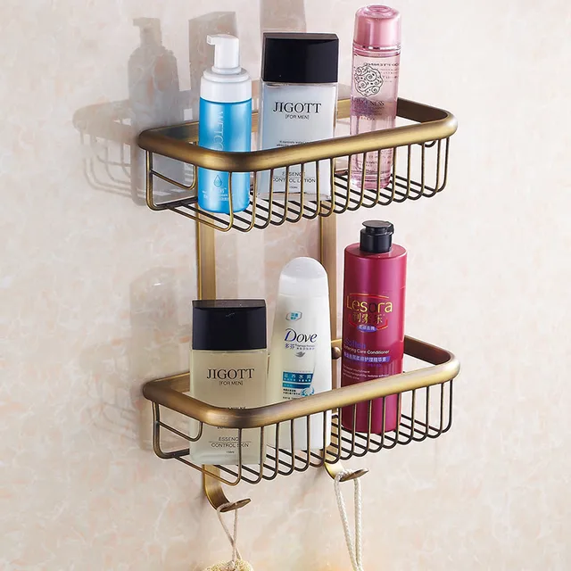 Online Bathroom Shelves Dual Tier Rack Chrome Br Bathroom Shelves Dual Tier Rack Chrome Br Wall Mounted Towel Washing Shower Basket Bar Shelf For Bath Hj 829
