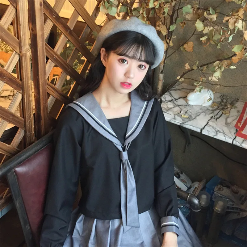 UPHYD Мода школьный класс форма моряка для косплэй костюм девочек JK Японская школа карнавальный костюм матроса 3 шт./компл. W90