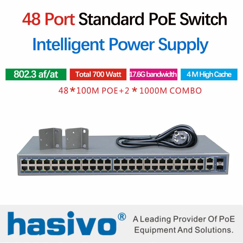 

48 ports POE Ethernet Switch with 48 POE ports power to camera, wireless ap, with 48 10/100M 2 port 1000M 2 port SFP COMBO