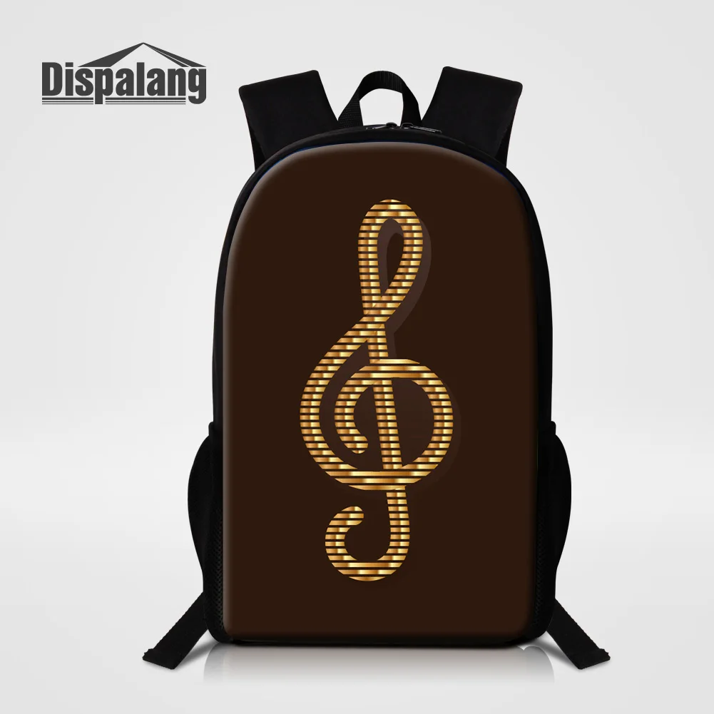 Dispalang 16 дюймов Большой Школьный рюкзак для подростков с музыкальной нотой Mochilas Escolar детский ежедневный рюкзак - Цвет: Темно-серый