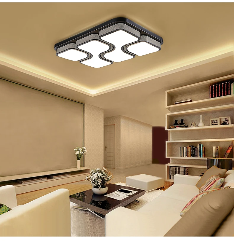 Черный/белый современный LED Потолочные светильники для Гостиная Спальня AC110V 220 В внутреннего освещения потолочного светильника Luminaria Teto
