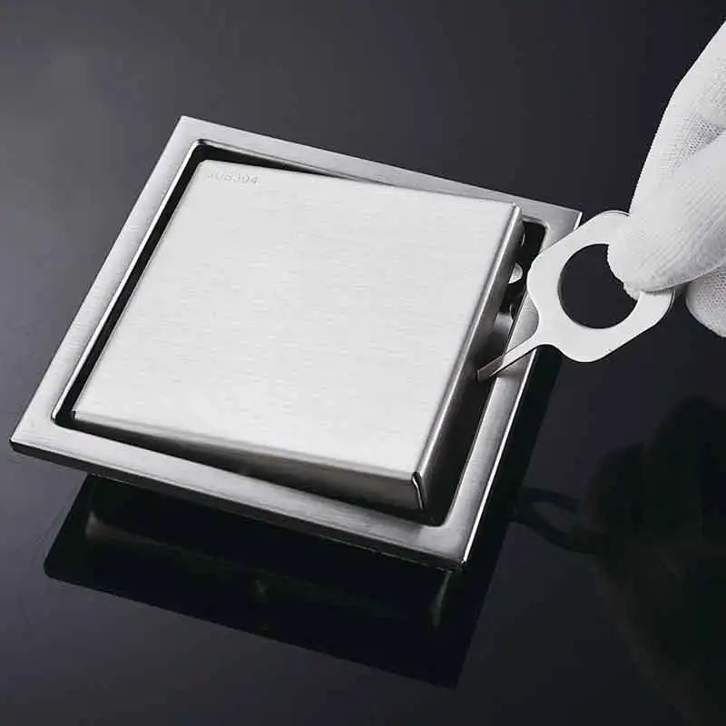 

Square Floor Drain Waste Grates Bathroom Shower Drain Bathroom Deodorant Waste Drain Strainer Cover Stainless Steel
