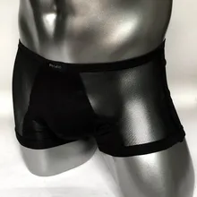 Фотография Men Gauze Boxers Underwear See through Mesh Mens Boxers Underpants Sexy High quality Brand Boxer Shorts Cotton Panties