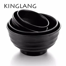 KINGLANG bol à soupe Ramen, bol à nouilles en mélamine, vaisselle en porcelaine Imitation Tamine pour ménage japonais dépoli noir
