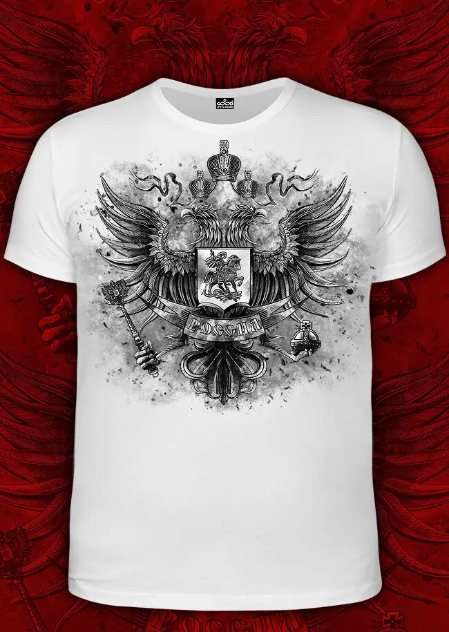 

Russian Coat of arms cotton t-shirt - symbolism of the Russian Federation emblem