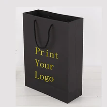 500 шт. на заказ бумажные пакеты Печать логотипа черные бумажные пакеты заводская цена стоимость доставки получить 50
