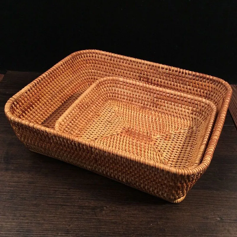 snacks nuts rattan fruit basket Kitchen Storage & Organization dried fruit Beverage Food Tableware Teaware Sundries Storage Tray