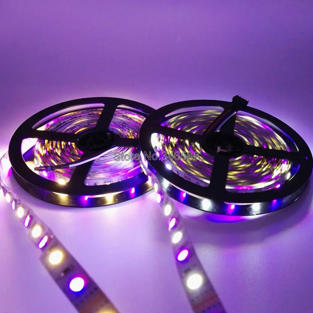 5 м DC12V 24V RGBW RGBWW гибкий светодиодный светильник 60 светодиодов/м RGB + (белый/теплый