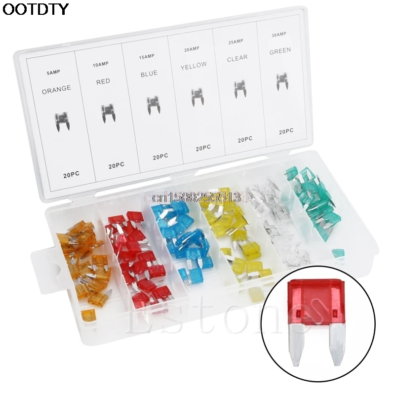 

120pcs Assorted Car Fuse Auto Truck SUV Fuses Mini Blade Fuse Kits 5-30 AMP