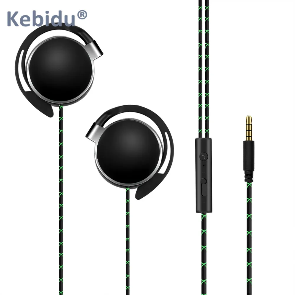 KEBIDU Ear Hook Headsets With Built-in Microphone Hanging Earphones 3.5mm In-Ear Wired Earphone For Smartphones | Электроника