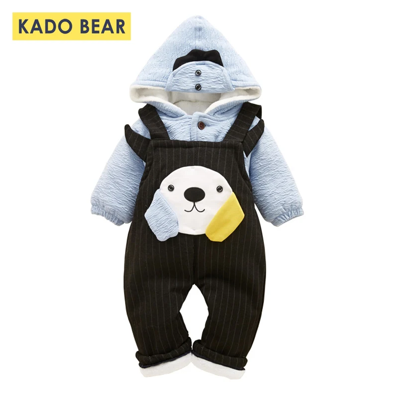 

Newborn Baby Girl Outfit Boy Fall Winter Clothes Thanksgiving Hooded Coats Warm Hoodie Thicken Clothing Set Kids Overalls 2 Pcs