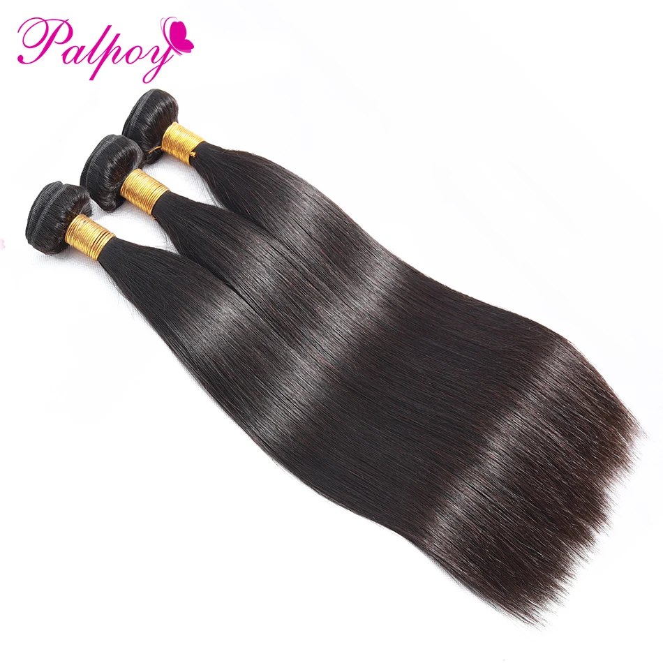 Straight Human Hair 3 Bundles With Closure Peruvian Remy Natural Color Hair Extension Hair Weave Bundles With Closure Abdo