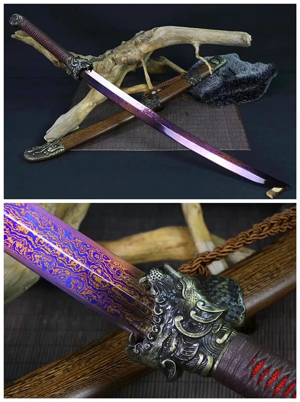 Дамасский китайский меч ручной работы KungFu Broadsword дамасский стальной клинок