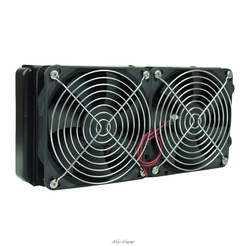 

Aluminum G1/4 240mm 2 Fans Radiator Computer Desktop Water Cooling Thick 60mm for Computer CPU Cooling System High Quality